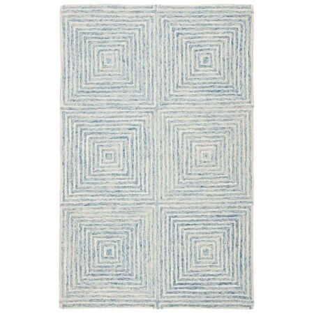 Safavieh 6 x 6 ft. Metro Round Hand Tufted Rug; Light Blue & Ivory MET454L-6R
